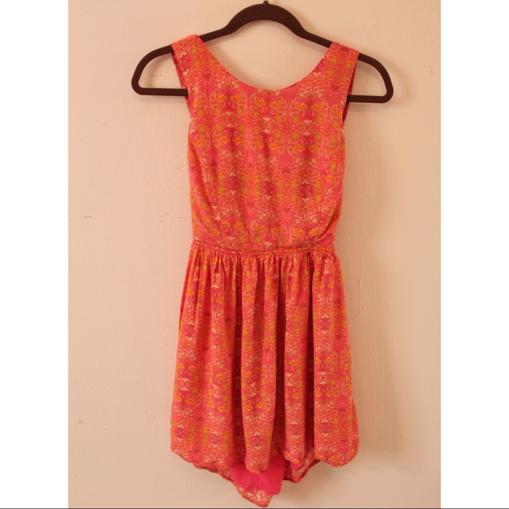 Pink and Orange Floral Forever 21 Sundress